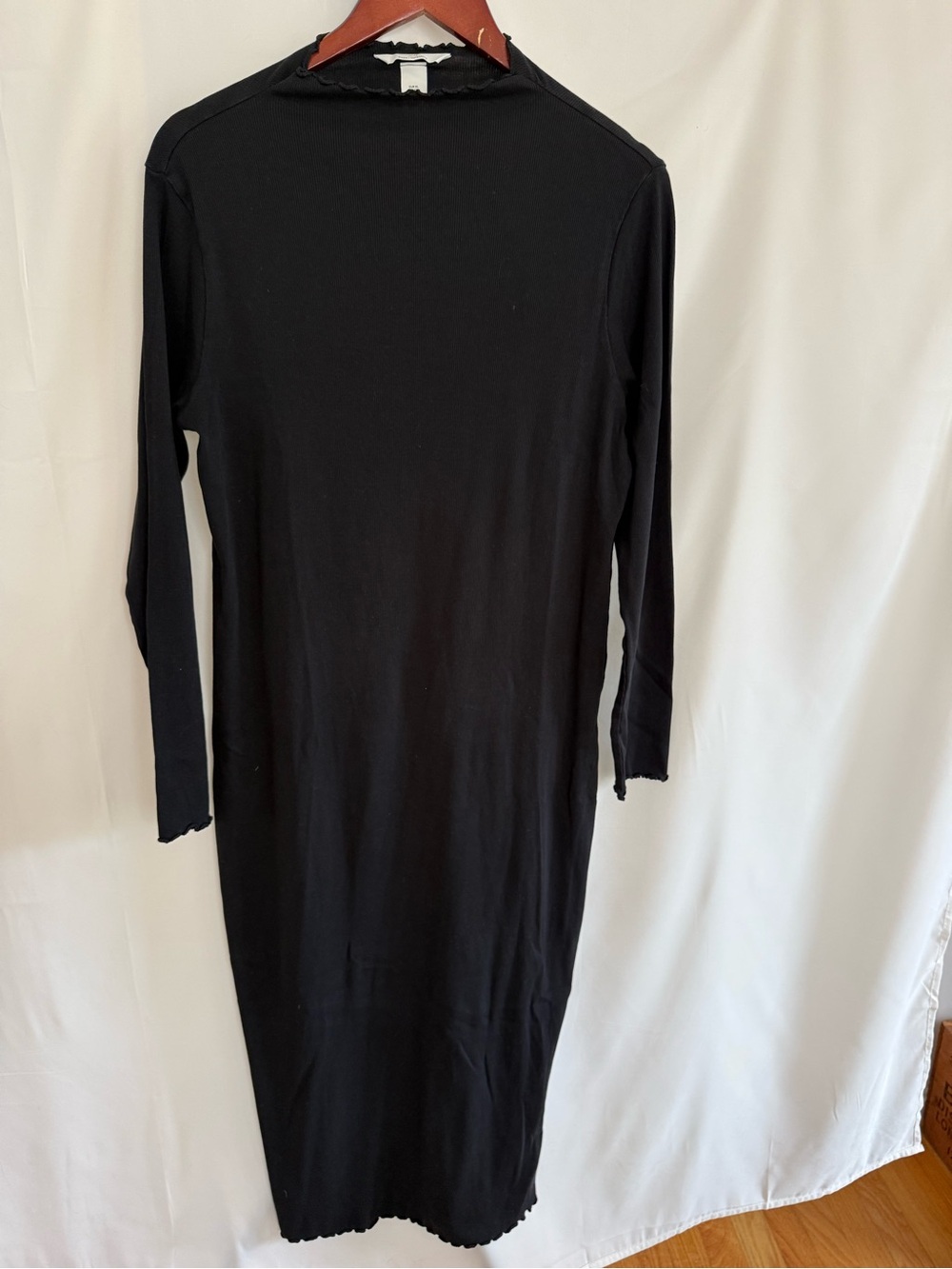Maternity Black Long Sleeve Midi Dress